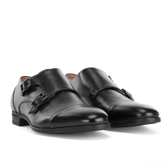 Hugo Boss NIB Black Double-Monk Shoes size 9.5 - Picture 3 of 10